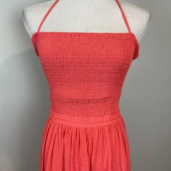 R.Yiposha Pink Halter Maxi Summer Dress Strappy Back Size Large NWT - Picture 3 of 10